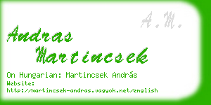 andras martincsek business card